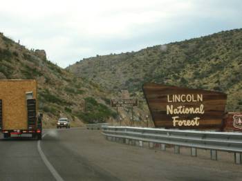 Heading up the hill from Alamogordo